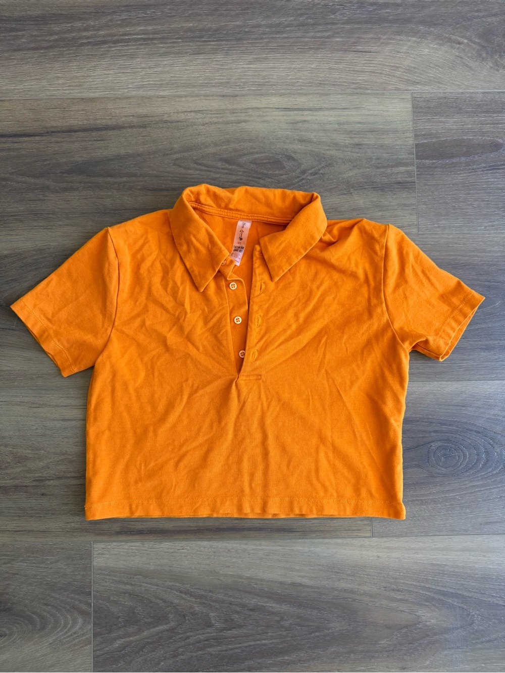 Heavy Manners Orange Polo Crop Top